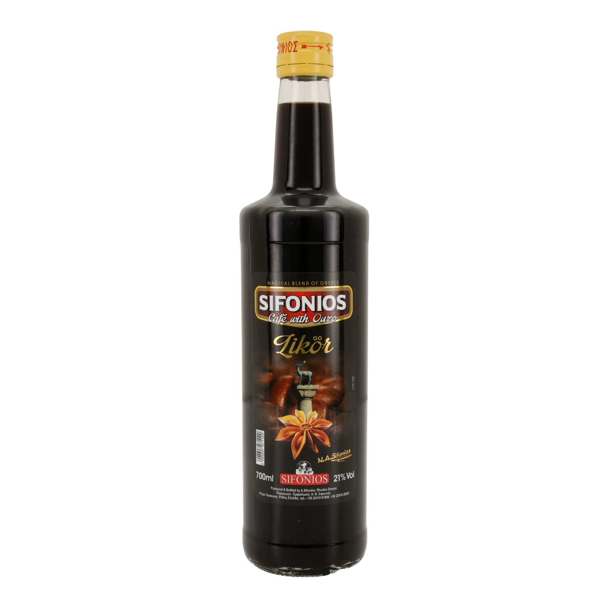 Sifonios Kaffeelikör mit Ouzo | Likörspezialität aus Griechenland | 21 % vol | 700 ml Sifonios